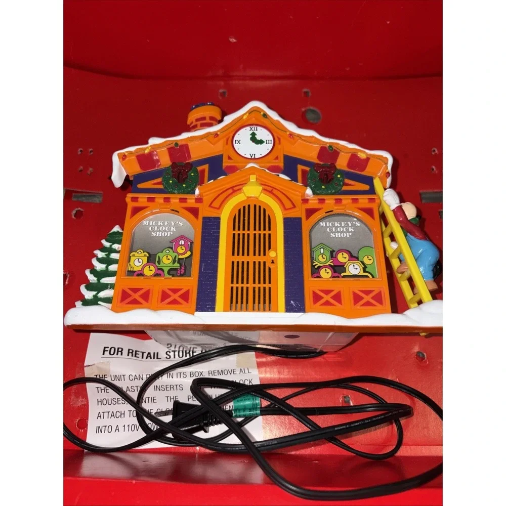 Disney‎ Vtg Mr. Christmas Mickey's Clock Shop Main Shop And Box- For Parts + Box